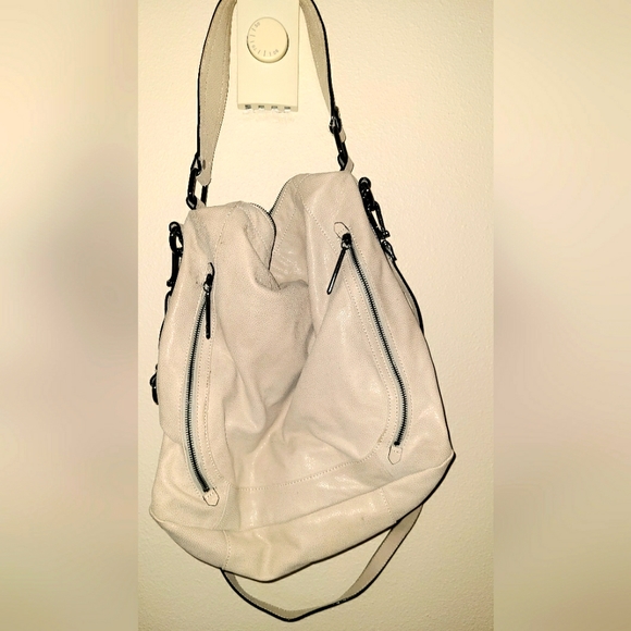 Elliott Lucca Designer Cream Tan Beige Crossbody Purse Handbag - Picture 2 of 11